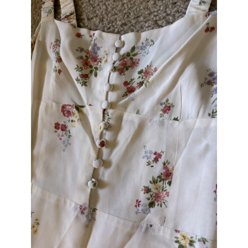 Reformation Camari Dress Size 10 Cream Perfume Floral Midi Dress Cottage NWT - Picture 6 of 10